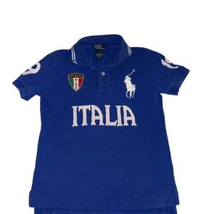 Polo Ralph Lauren Boys Girls Blue Italia Italy Polo Shirt SZ 6 Chief Keef